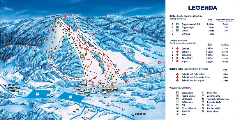 PistenplanSkigebiet SKI ORAVICE Meander Skipark
