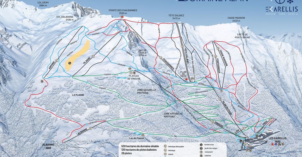 Plan de piste Station de ski Les Karellis