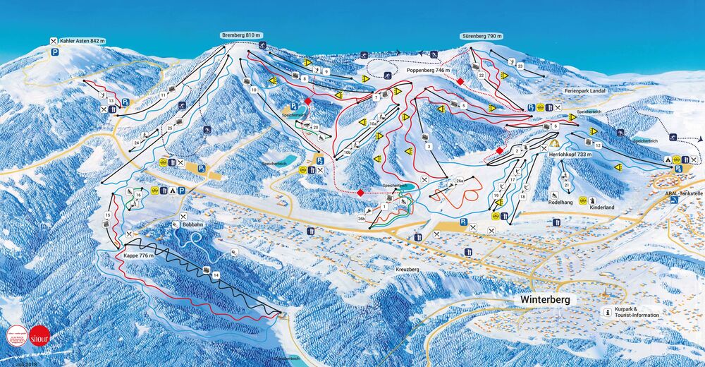Plan skijaških staza Skijaško područje Skiliftkarussell Winterberg