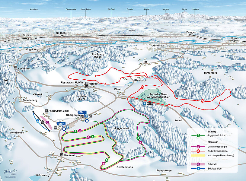 PistenplanSkigebiet Skiarena Tannenberg / Waldkirch