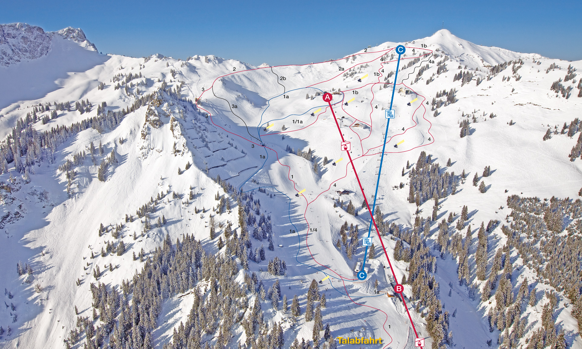 BERGFEX: Pistenplan Bergwelt Hahnenkamm - Panoramakarte Bergwelt ...