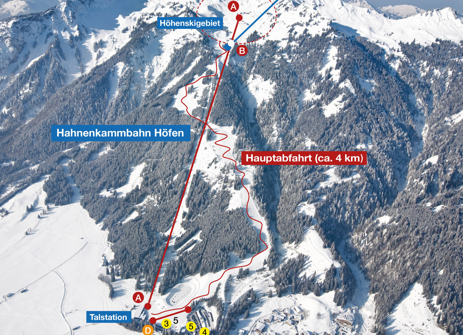 Pistenplan Skigebiet Bergwelt Hahnenkamm