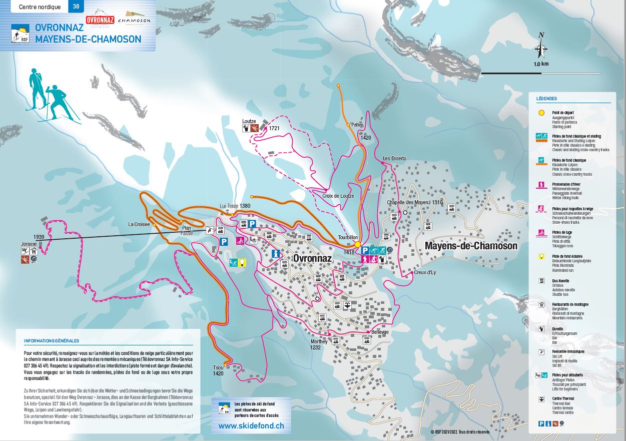 BERGFEX: Trail Map Ovronnaz - Mayens de Chamoson: Cross-country skiing ...