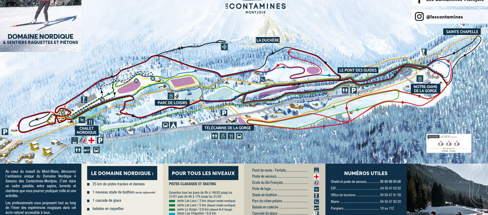 Loipenplan Les Contamines Montjoie