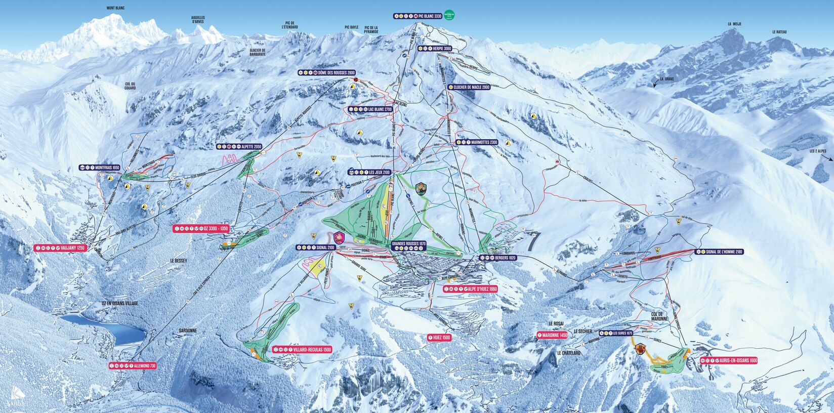 PistenplanSkigebiet Alpe d'Huez / Espace Alpe d'Huez