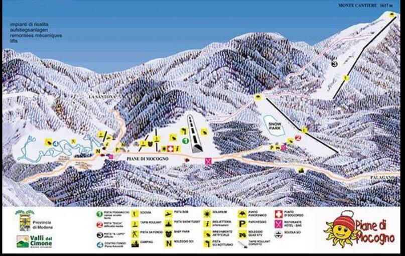 Pistenplan Skigebiet Piane di Mocogno
