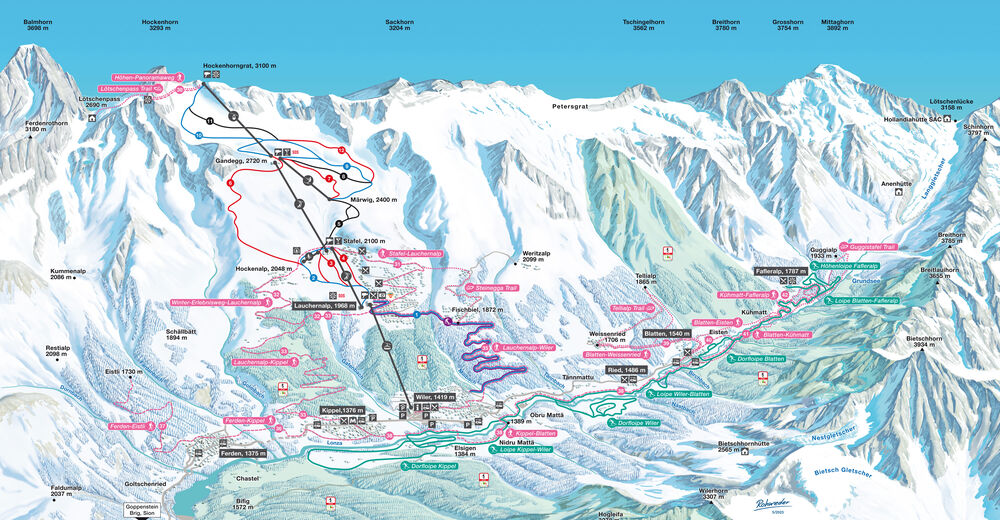 Plan de piste Station de ski Lauchernalp - Lötschental