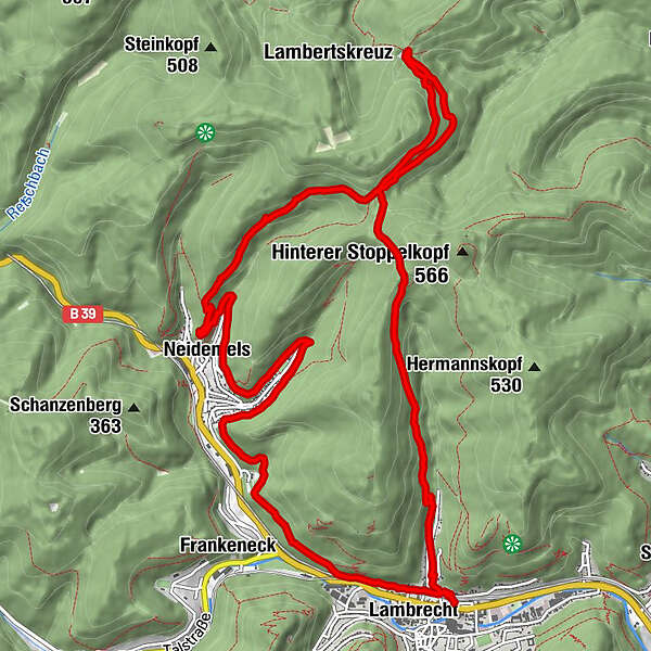 Von Lambrecht Zum Lambertskreuz Und Ruine Neidenfels - BERGFEX ...