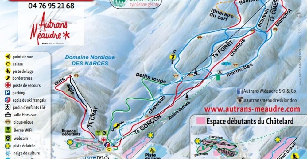 Pistenplan Skigebiet Méaudre