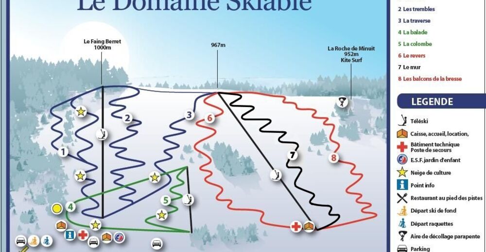 Plan skijaških staza Skijaško područje Brabant - La Bresse