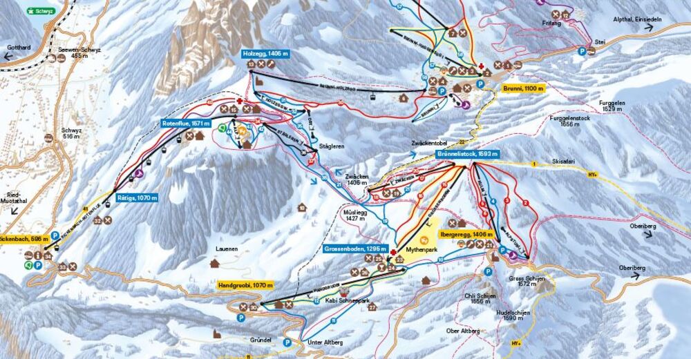 Mapa stoków Ośrodek narciarski Skilifte Ibergeregg