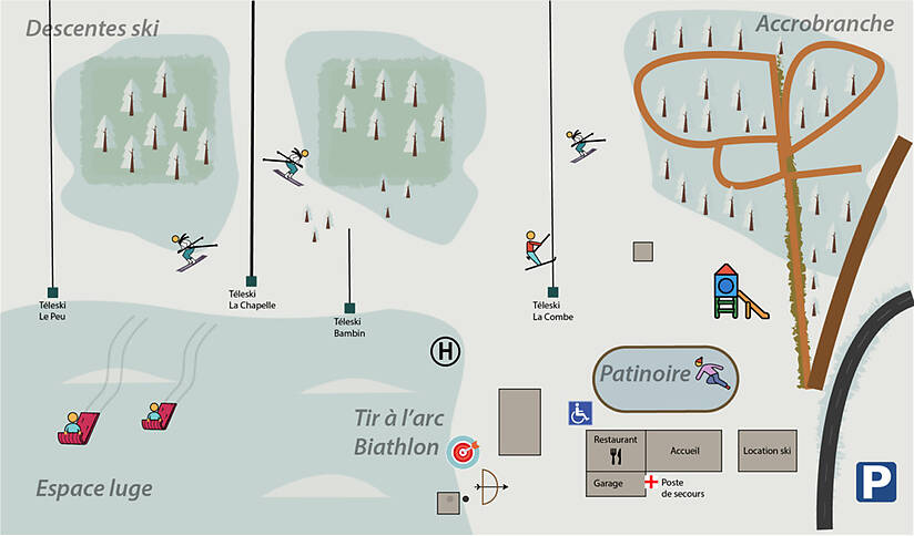 PistenplanSkigebiet La Combe Saint-Pierre