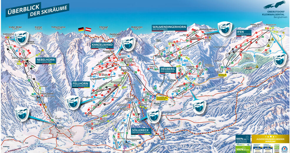 Plan skijaških staza Skijaško područje Nebelhorn / Oberstdorf