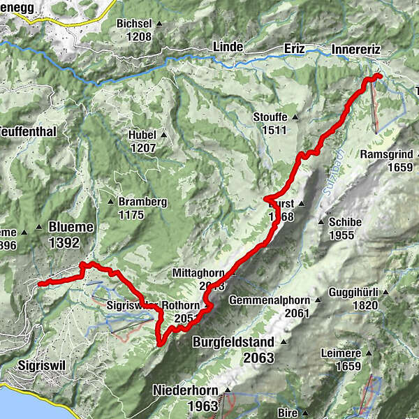 Schwanden - Sigriswiler Rothorn - Mittaghorn - Gasthof Schneehas ...