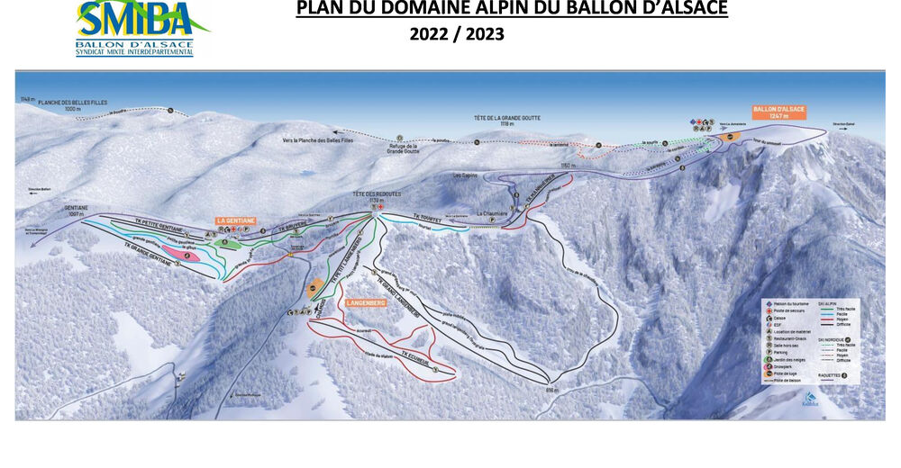 Plan de piste Station de ski Ballon d'Alsace