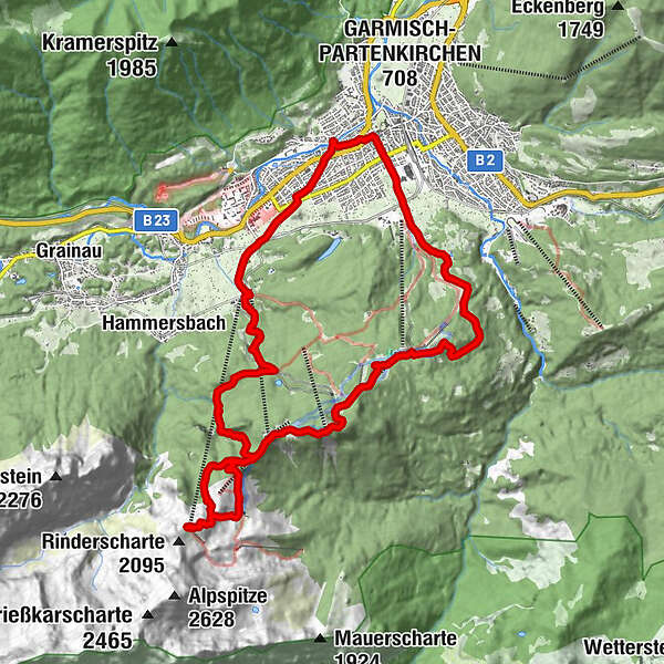 Garmisch Kreuzjoch Osterfelderkopf Talstation Kreuzeckbahn