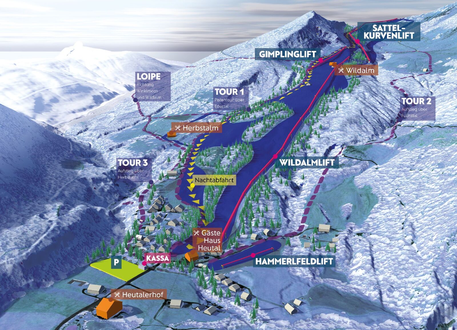 Pistenplan Skigebiet Unken / Heutal Pistenplan Skigebiet Unken / Heutal