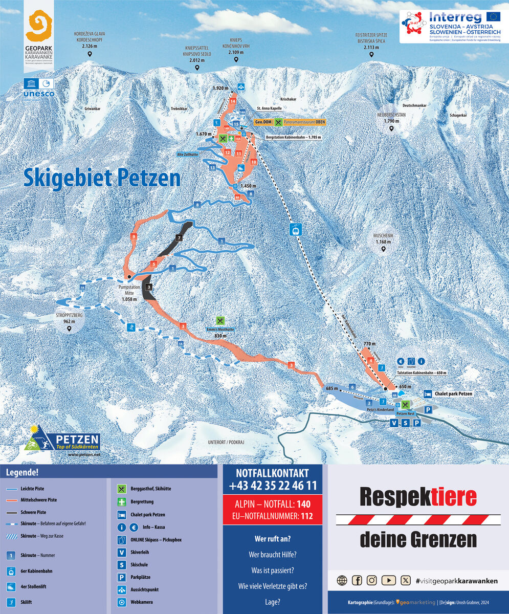 PistenplanSkigebiet Petzen / Feistritz ob Bleiburg