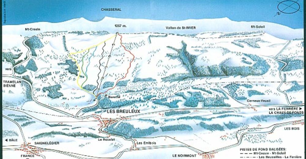Bakkeoversikt Skiområde Les Breuleux
