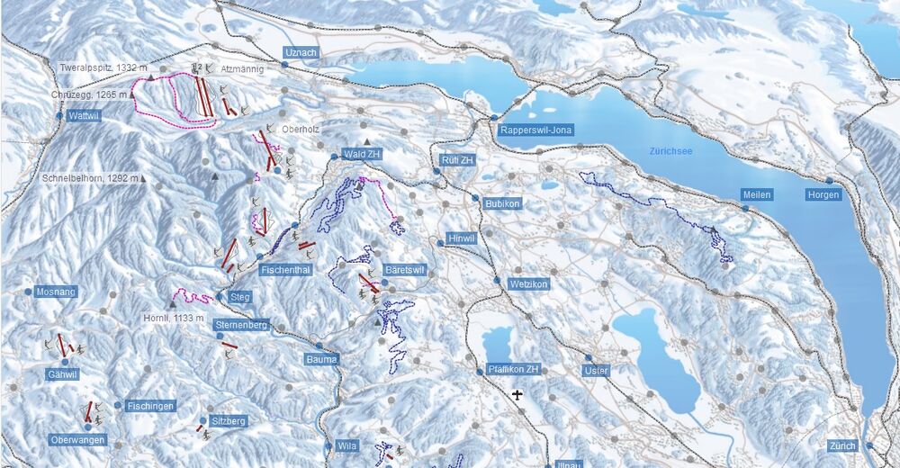 Pisteplan Skiområde Sternenberg