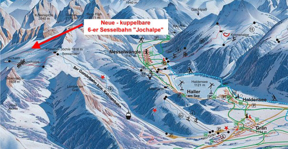 Piste map Ski resort Füssener Jöchle / Grän