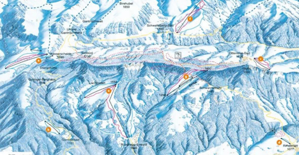 Plano de pista Estación de esquí Ottenleuebad