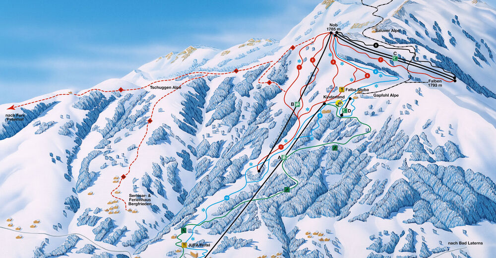 Mapa stoków Ośrodek narciarski Laterns / Gapfohl