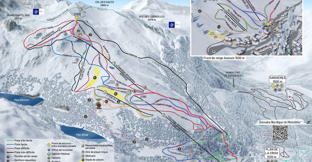 Piste map Ski resort Aussois