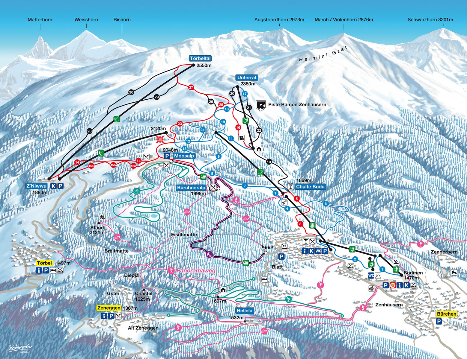 PistenplanSkigebiet Moosalpregion