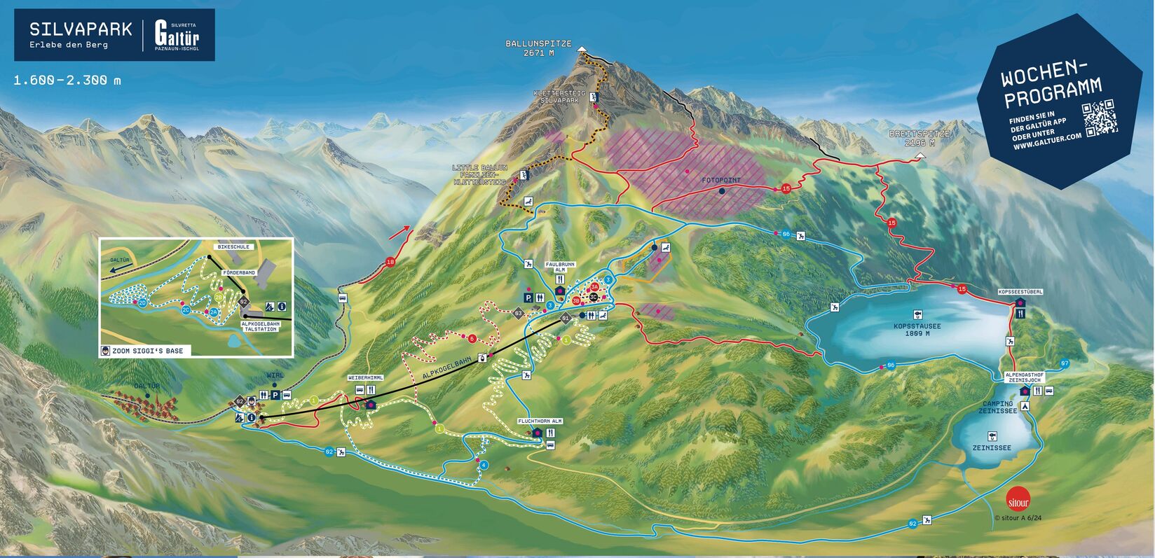 PistenplanSkigebiet Silvapark Galtür / Paznaun-Ischgl
