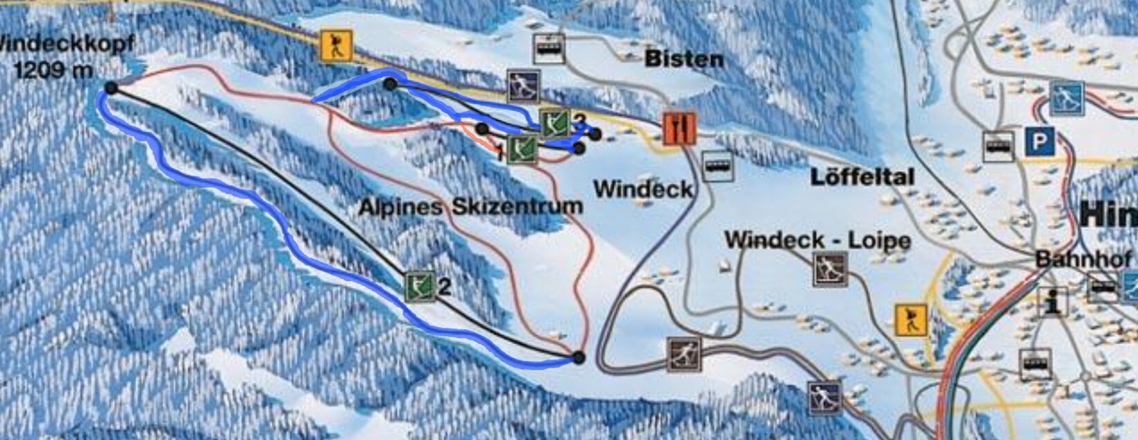 PistenplanSkigebiet Skizentrum Windeck / Hinterzarten