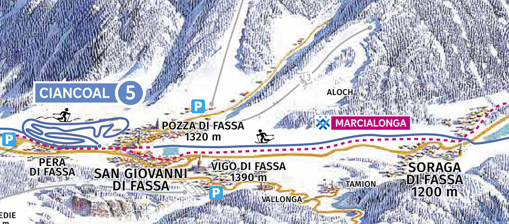 Loipenplan Pozza di Fassa - Ciancoal (Val di Fassa)