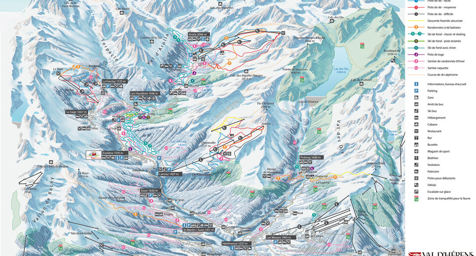Pistenplan Skigebiet Arolla