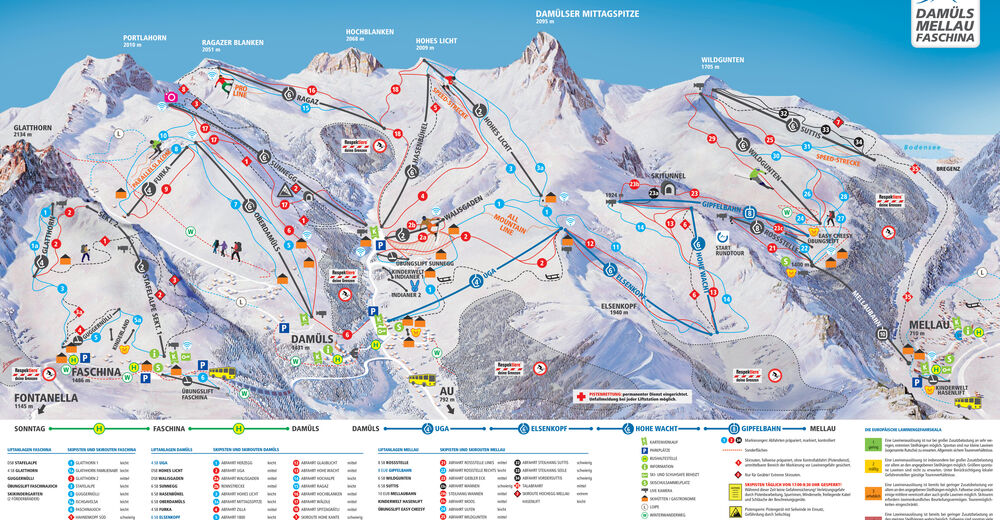 Plano de pista Estación de esquí Faschina / Fontanella