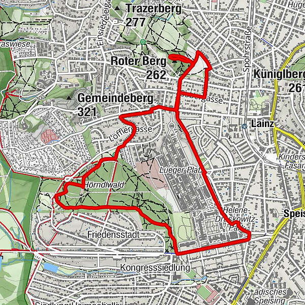 Hietzing - Roter Berg - Wien - BERGFEX - Wanderung - Tour Niederösterreich