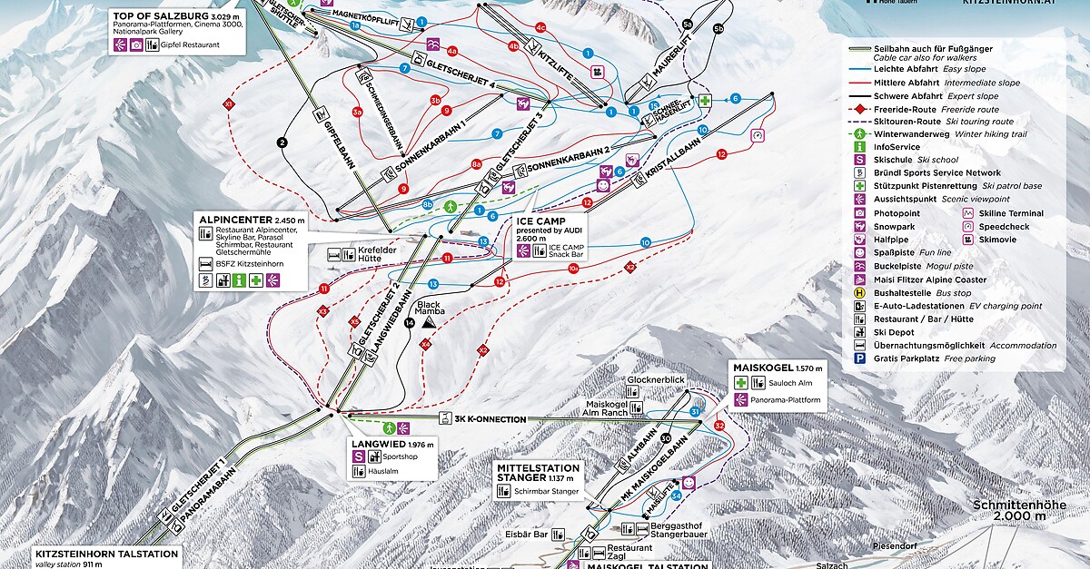 BERGFEX: Skigebiet Kitzsteinhorn / Kaprun / Zell am See - Skiurlaub Kitzsteinhorn / Kaprun / Zell am See