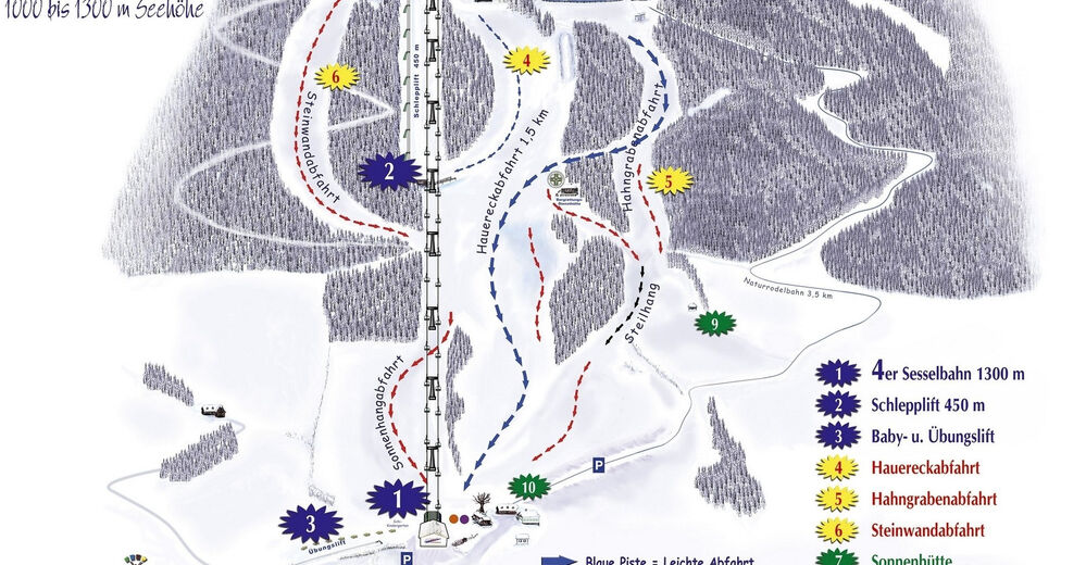 Pisteplan Skigebied Hauereck / St. Kathrein am Hauenstein