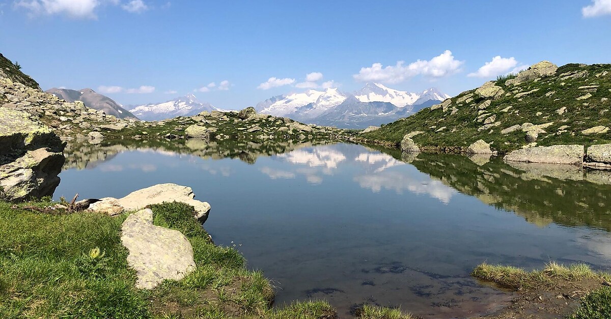 Binntal Schaplersee Weg BERGFEX Wanderung Tour Wallis