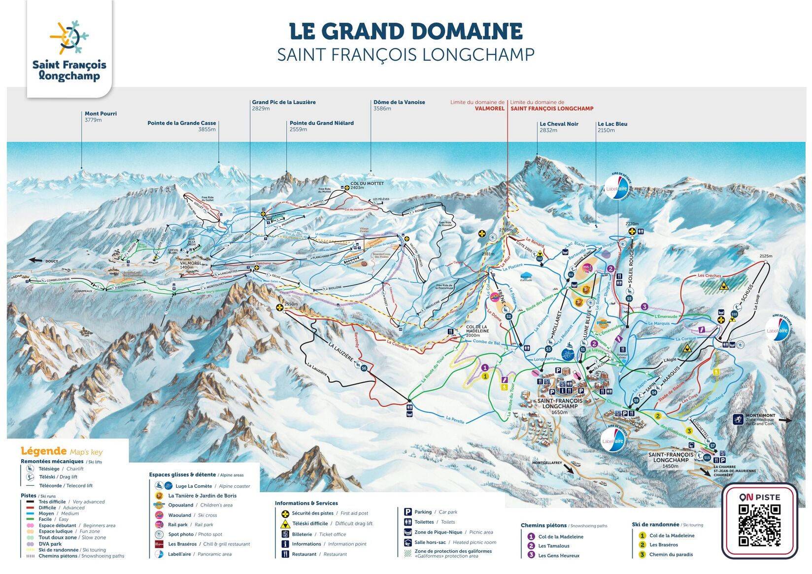 PistenplanSkigebiet St. François Longchamp - Le Grand Domaine