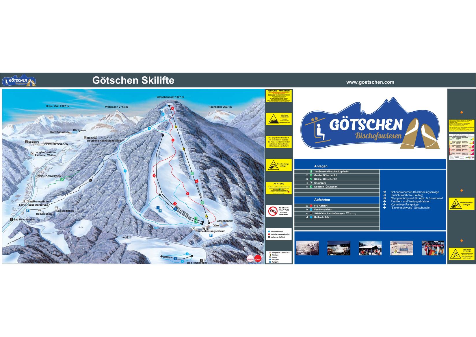 PistenplanSkigebiet Götschen - Bischofswiesen / Berchtesgaden