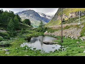 Abfahrtstrail Bernina Pass Süd mit Gletschergarten