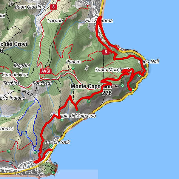 Finale Ligure - Monte Capo Noli - Grotta dei Falsari - Noli - BERGFEX -  Randonnée - Parcours Ligurien