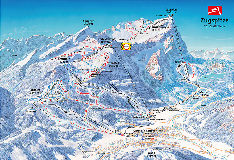 PistenplanSkigebiet Garmisch-Classic