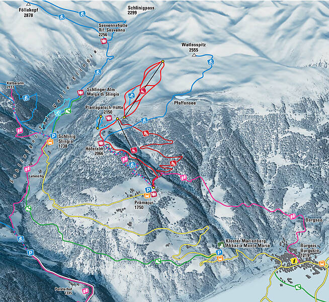 PistenplanSkigebiet Watles