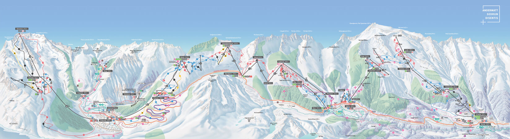 PistenplanSkigebiet Andermatt - Gemsstock