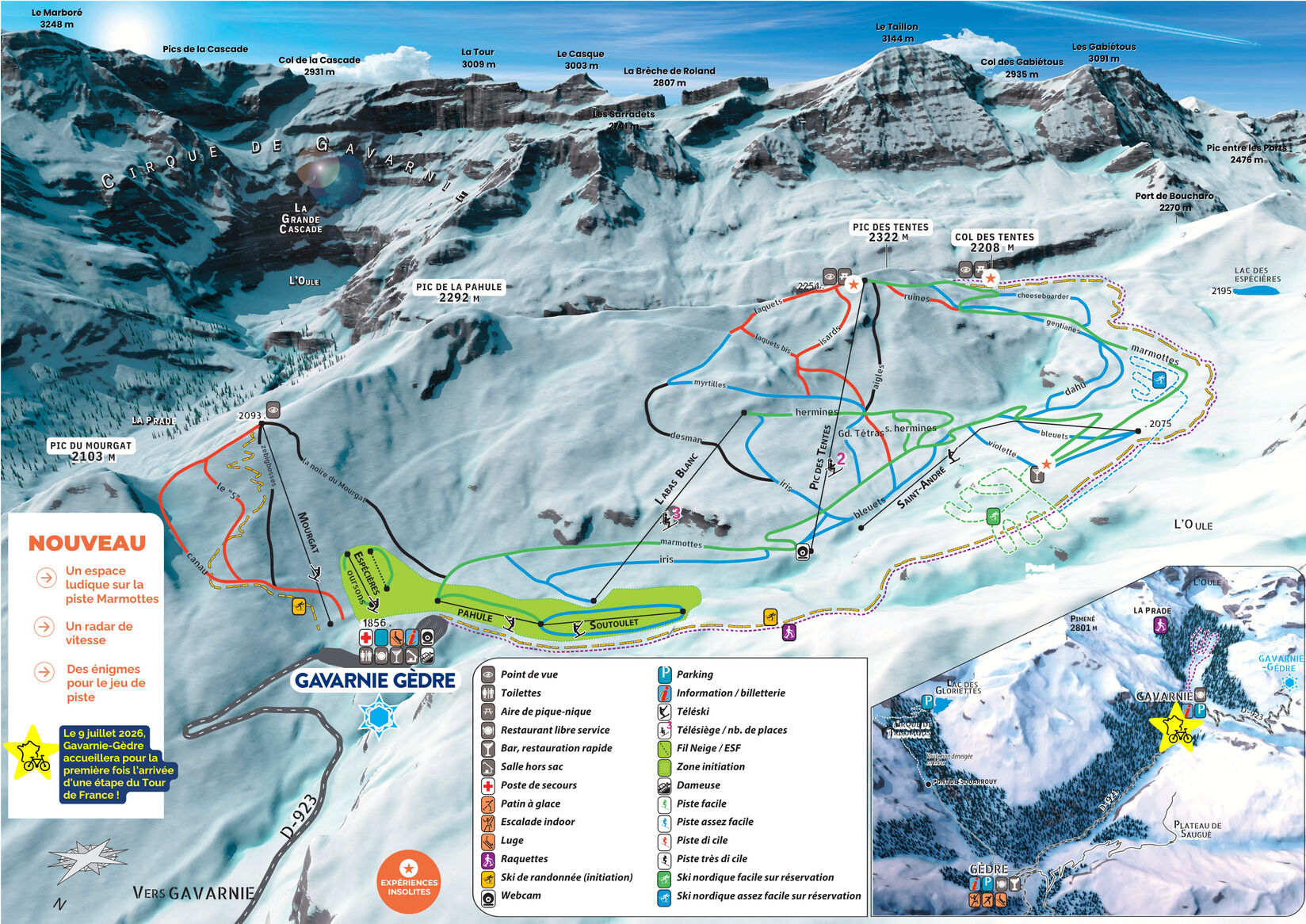 PistenplanSkigebiet Gavarnie - Gèdre