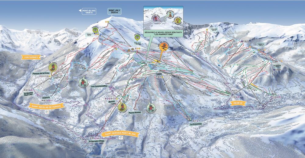 Planul pistelor Zonă de schi Saint-Gervais