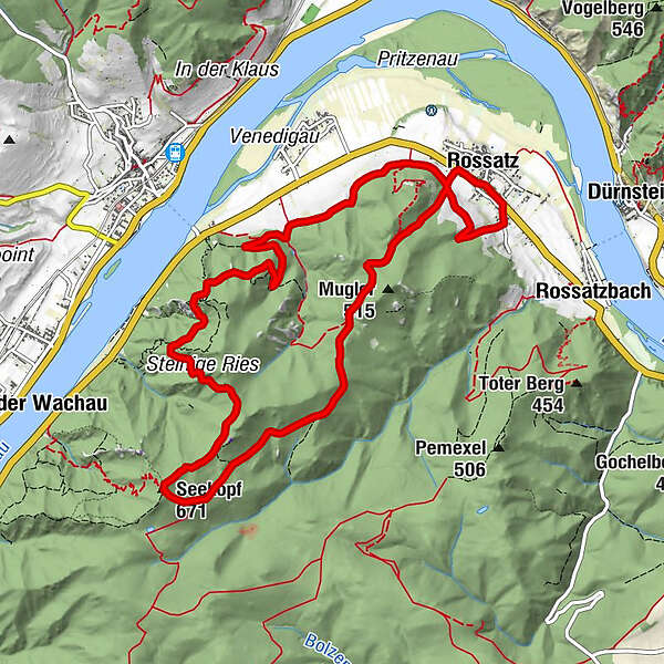 Rossatz Fahnenwand Hirschwand Seekopf BERGFEX Wanderung