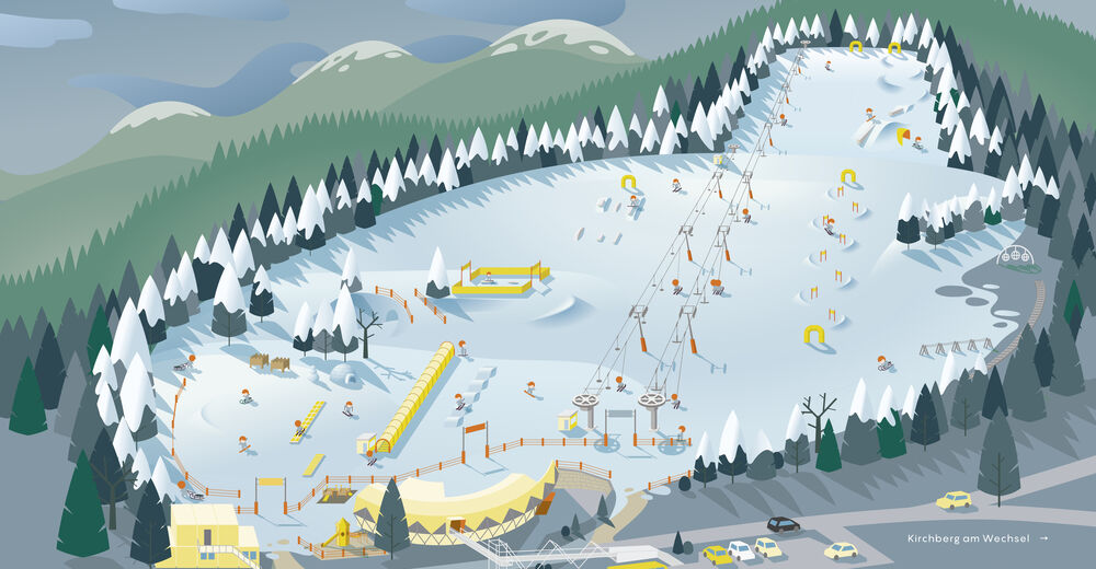 Plan skijaških staza Skijaško područje Familienskiland St. Corona am Wechsel