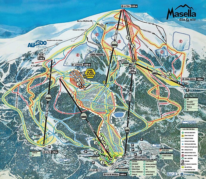 PistenplanSkigebiet Masella / Alp 2500